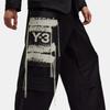 Y-3 Mid-Rise Loose Logo Wide-Leg Casual Pants Men pants Black JN3704