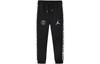 Kids' Knitted Sweatpants Side Logo Fabric Print Elastic Waistband Fleece Lined Elastic Cuff Black 956619-023