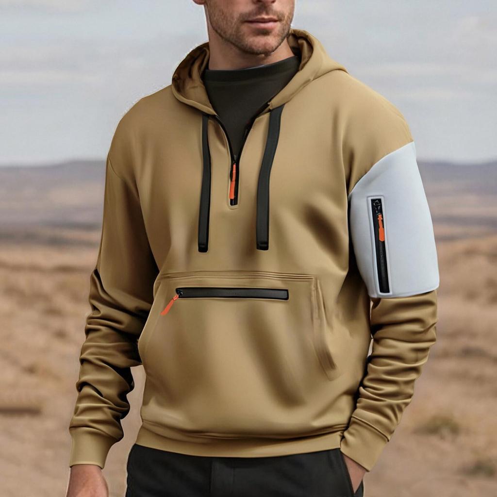 Men's Leisure Hooded Sweatshirt Solid Hoodie Streetwear Men's Clothing Warm Long Sleeve