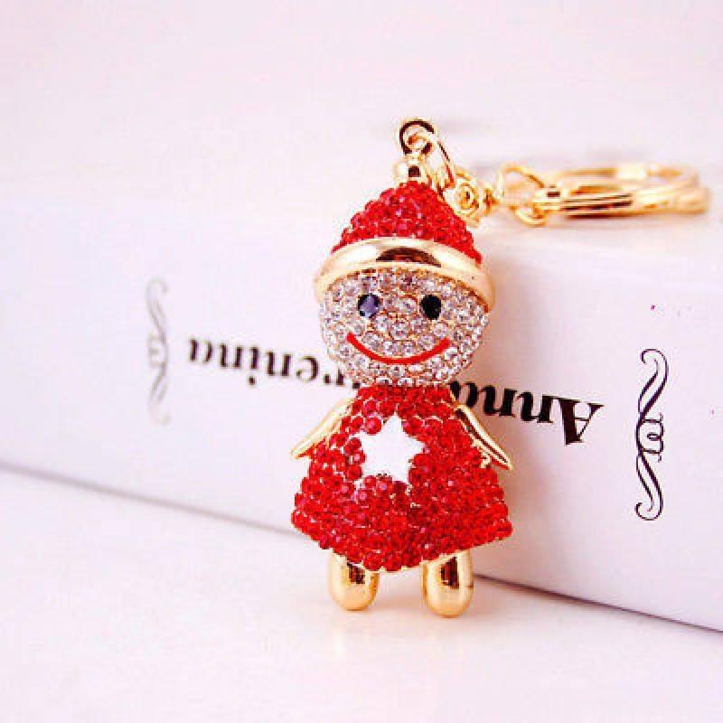 

Christmas Snowman Key Chain Bag Metal Pendant Accessories Cartoon Creative Cute красный