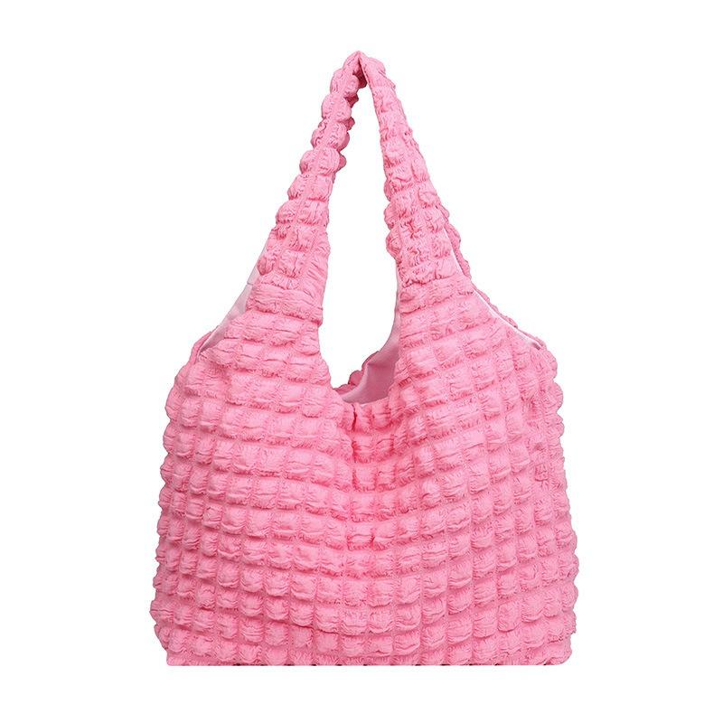 Pleated, Cloud Bag Girl Puff Flower Bag Shoulder Women's New Simple Handbag
