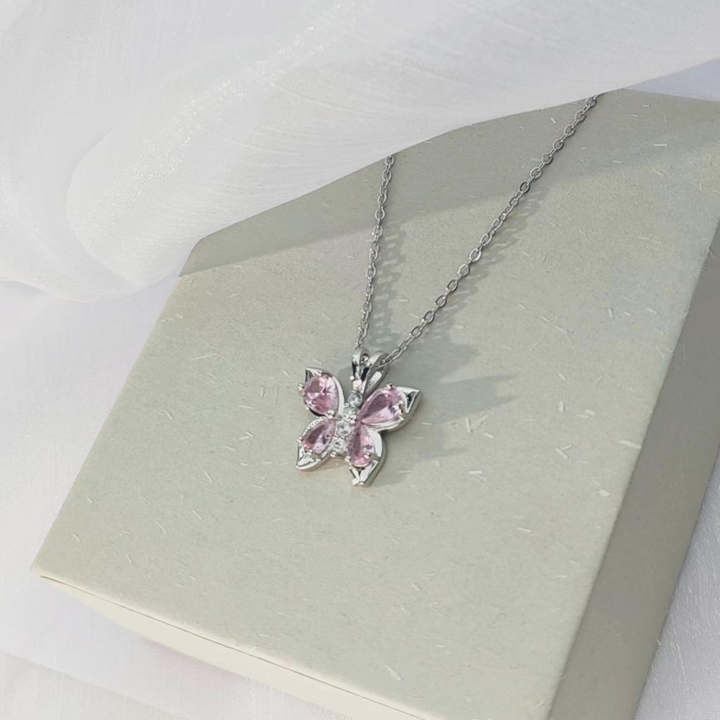 Butterfly Necklace Women'S High-End Sense Simple And Versatile Temperament Inlaid Zircon Collarbone Chain Jewelry