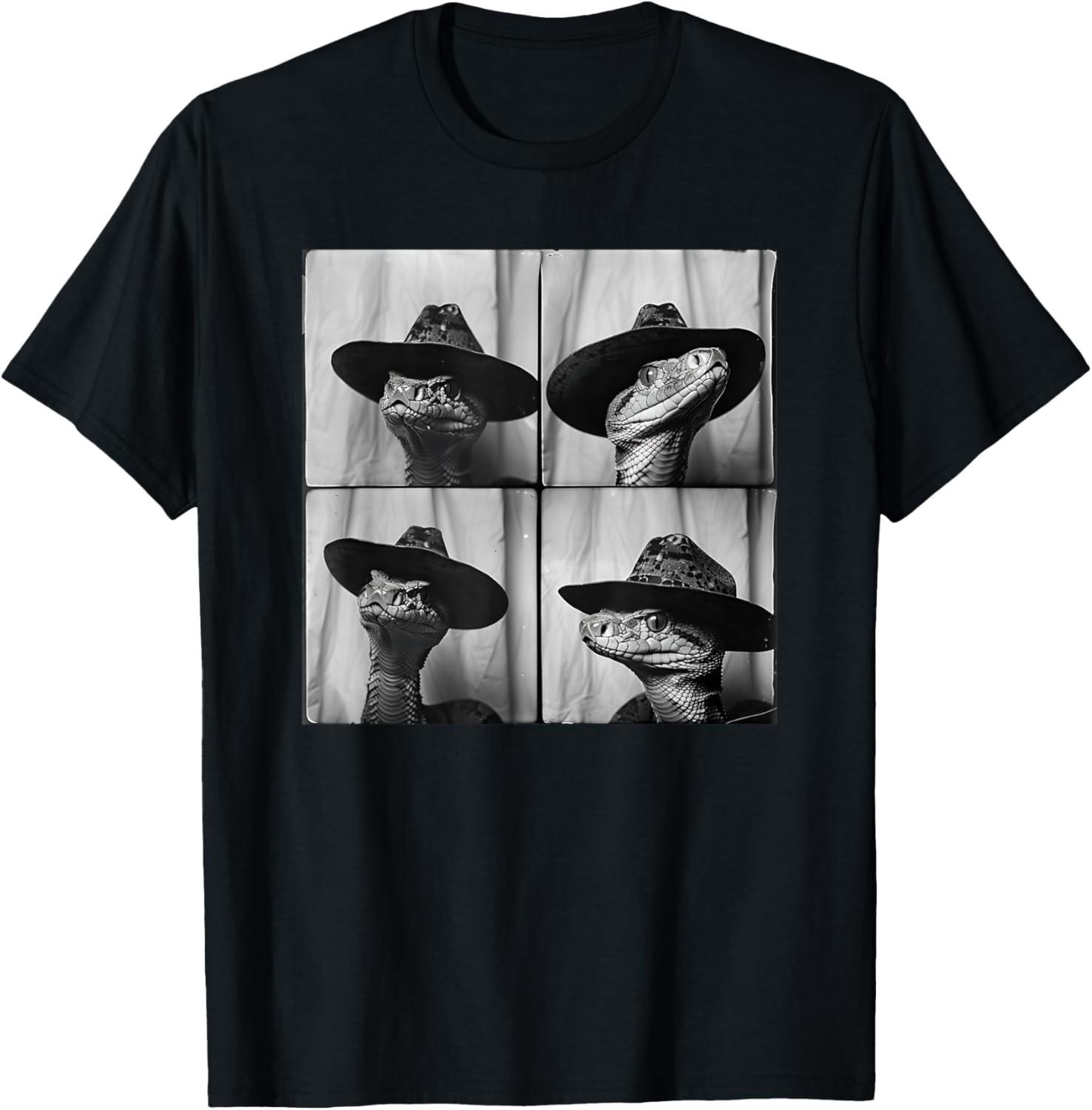 Snake In Cowboy Hat Funny Animal Photobooth Snake Owner unisex T-Shirt Mens Womens Tees Top 3XL
