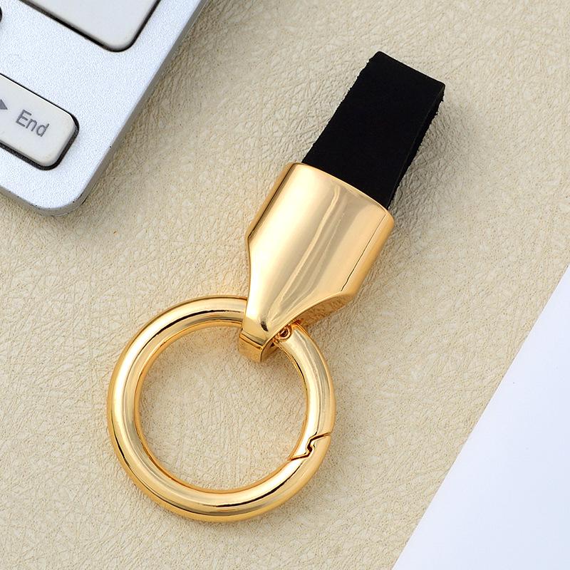 

Персонализированный мужской автомобильный брелок - короткий кожаный брелок с защитой от потери и напечатанным логотипом Top Layer Leather Buckle