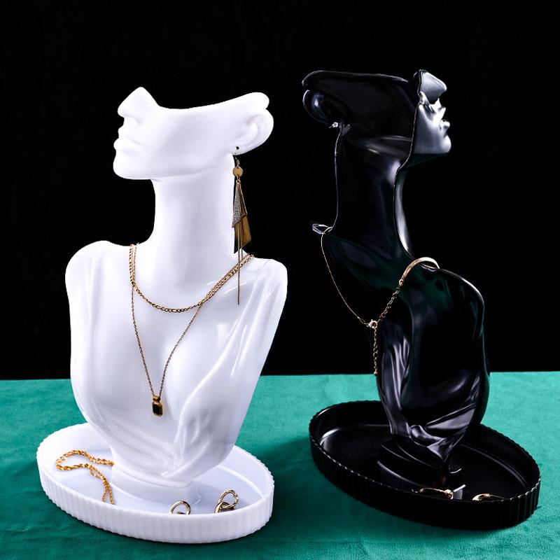 Portrait Necklace and Earring Display Stand - Jewelry Model Holder