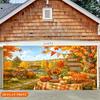 1 piece of 2D flat banner, featuring autumn rural countryside scenery, made of polyester fiber material.zyc