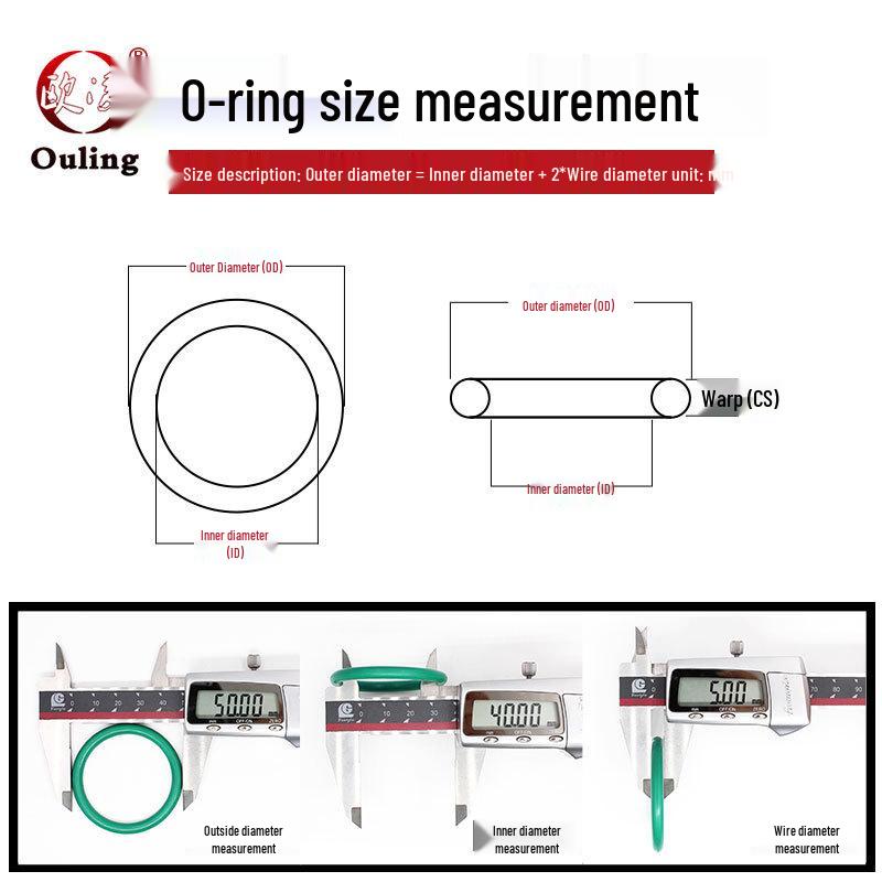Green Fluororubber O-ring, OD Options: 52/55/56/58/60/62/65/68/70/75/80mm x 5mm