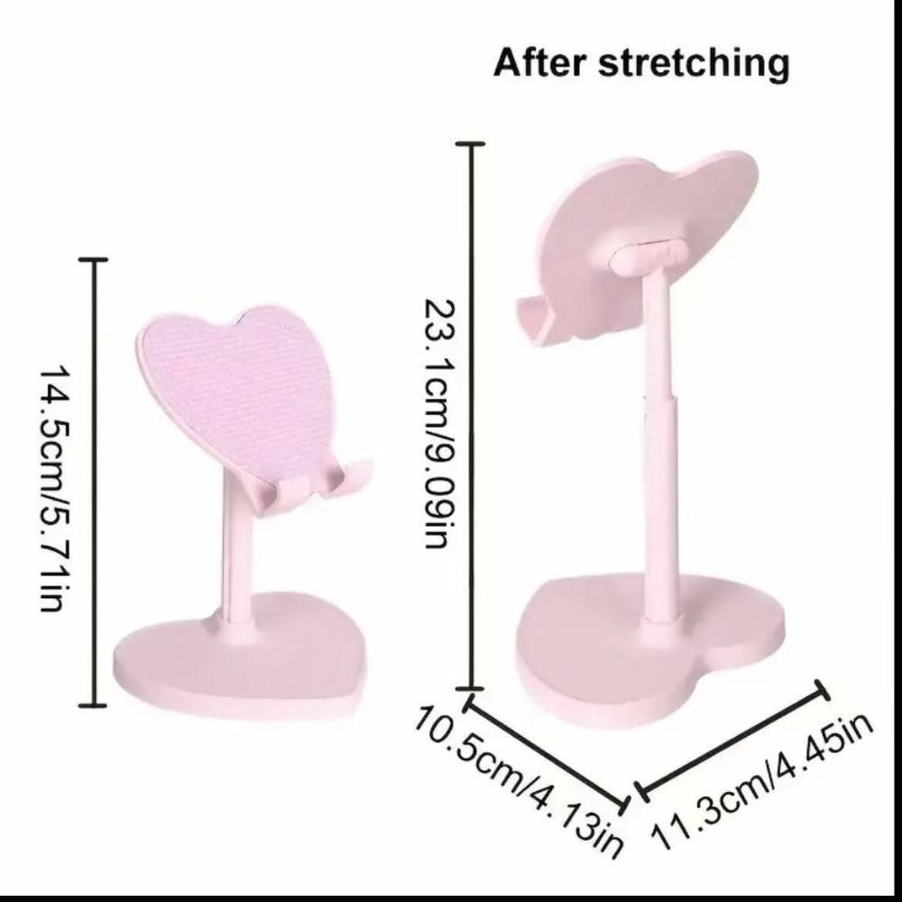Multifunctional Phone Stand Extendable Design Love Shaped Design Tablet Stand Adjustable Lifting Foldable Live Streaming Stand
