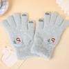 Autumn And Winter Knitted Plush Gloves Outdoor Cycling Windproof Warm Thick Cute Cartoon Touch Screen Gloves