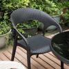 Modern Rattan-Style Stackable Outdoor Chair for Home, Balcony, or Courtyard Use