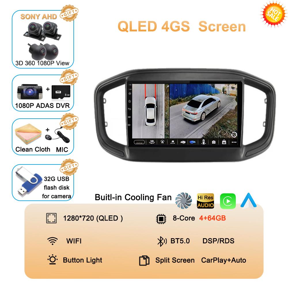 Android 14 Auto Carplay For Fiat Strada 2020 2021 2022 Car Radio Multimedia Video Player GPS Navigation Stereo 360 Camera WIFI