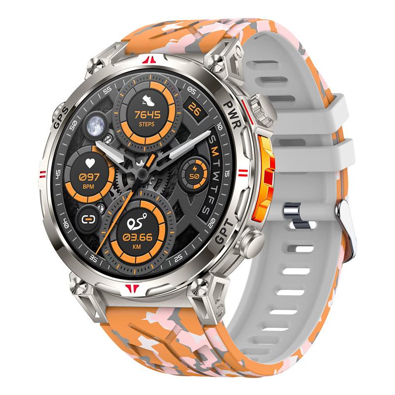 KC93 Men Smart Watch 1.56inch AMOLED GPS Positioning Outdoors Sports Fitness Tracker Bluetooth Calling Large Battery Smartwatch