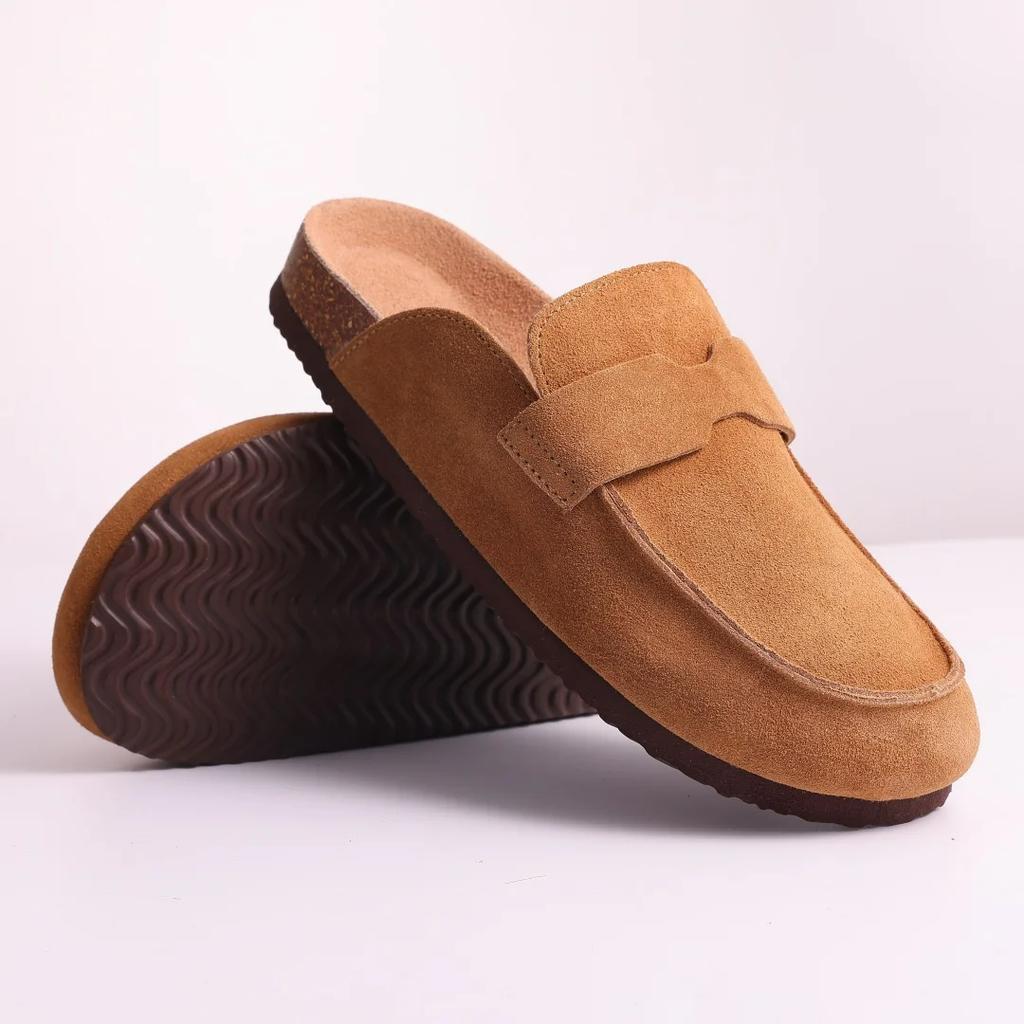 Fashion Crestar Cork Suede Mules Slippers For Women Fashion Men Clogs Shoes Classic Cork Antislip Outdoor Slippers With Arch Support