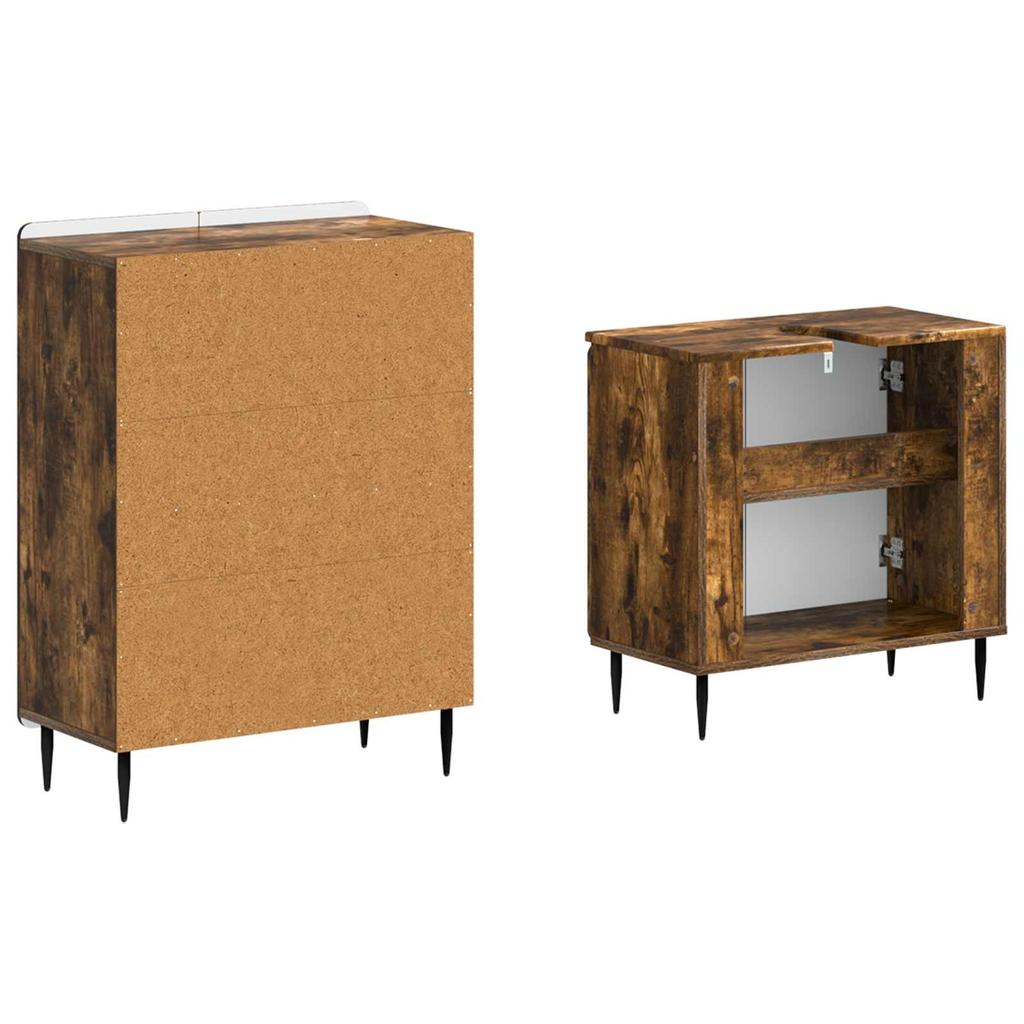 2 Piece Bathroom Cabinet Set ZWOLLE Smoked Oak