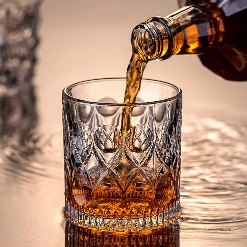 Whiskey Cups Unique Themed Cocktail Everyday Use Drinking Glasses Clear Glass Spirits Cups Wine Tumblers Beer Mugs Drinking Cups 1pcs