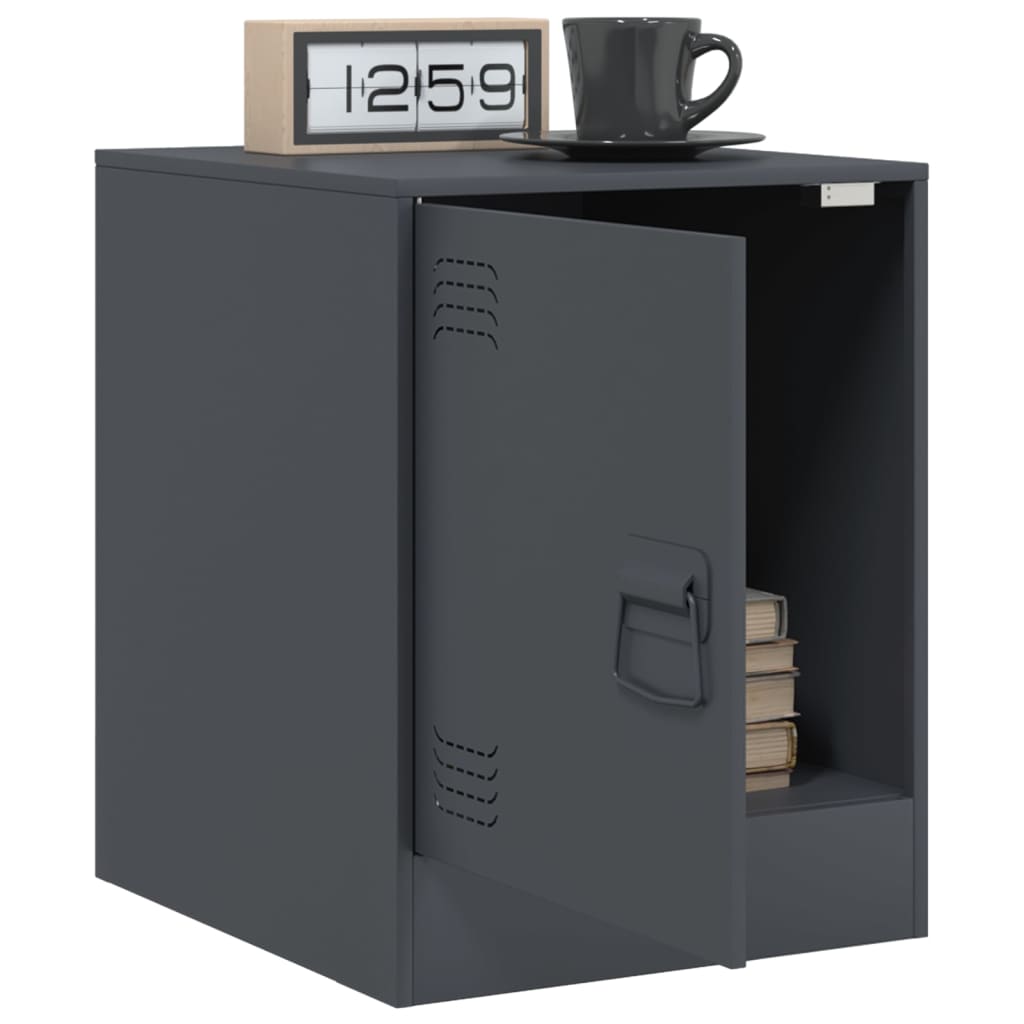 Nightstands 2 Pcs Anthracite 34.5 X 39 X 44 Cm Steel