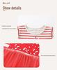 New Summer Striped Mesh Embroidered Princess Dress for Girls: European Style, Cute and Long
