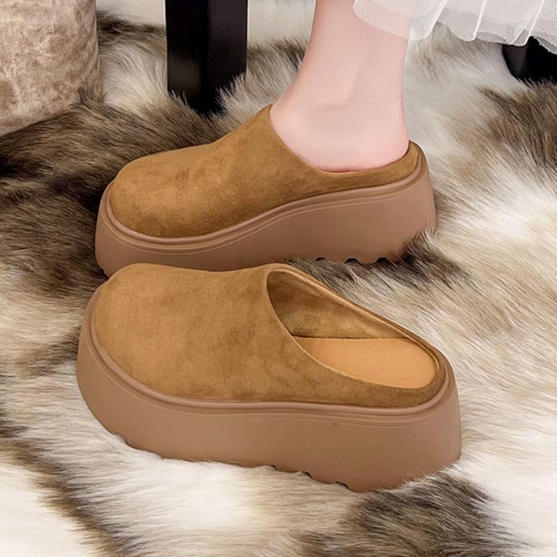 Women Mules Shoes Flats Platform Slippers New 2025 Trend Winter Slingback Sneakers Woman Casual Flip Flops Zapatos Mujer