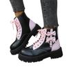 Women's Pink Heart Martin Boots: Korean Style, Thick Sole, British-Inspired, Versatile Lace-up Short Boots