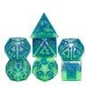 Cusdie Sharp Edges Dice DND Patterned D&D Dice Board Games 7 Handcrafted Polyhedral Dice Set for Role Playing Game Pathfinder