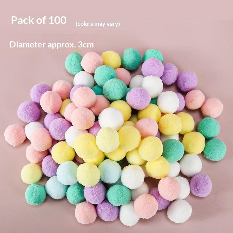 Balls Self Amusement Essential Cat Teaser Wand Bite Resistant Silent Balls Elastic Small Plush Balls Teething Cat Supplies (as the picture,M)
