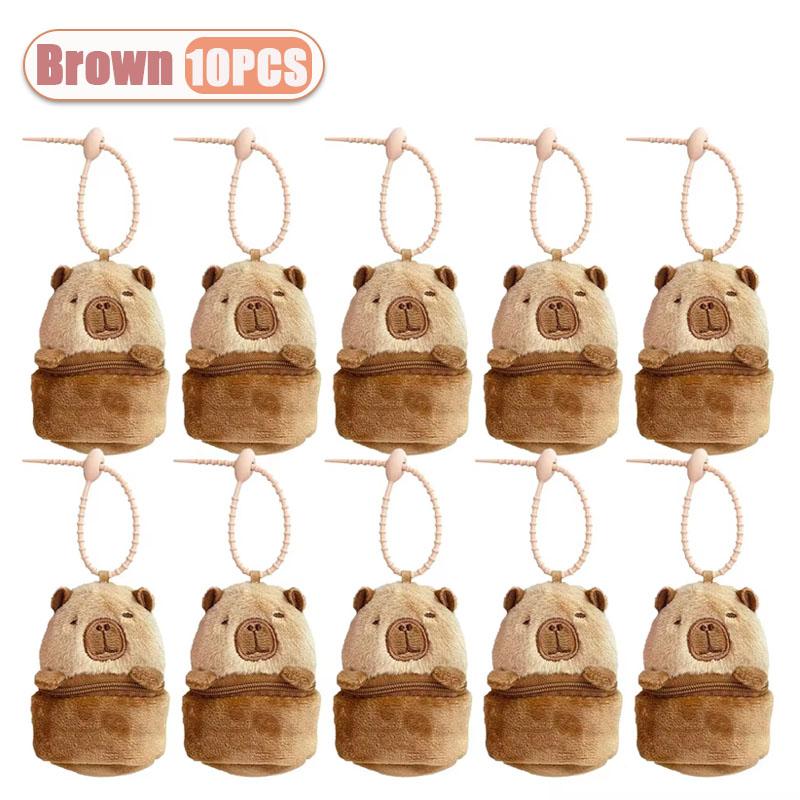1/3/5/10/20PCS Adorable Capybara Plush Coin Purse Cute Water Pig and Bamboo Panda Keychain Perfect Christmas Gift