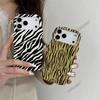 Trendy personalized zebra pattern Apple 14 mobile phone case wavy film two-in-one iPhone17 anti-drop hot-selling