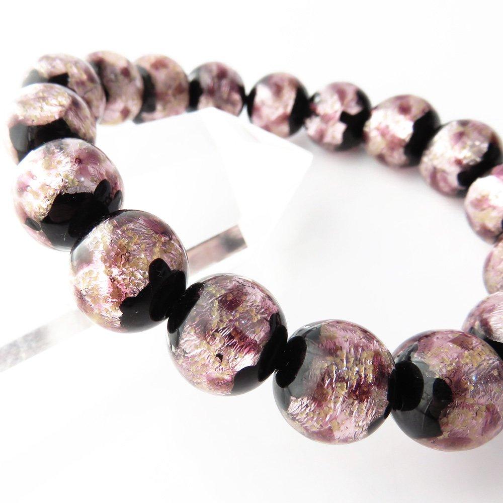 [GOLD STONE] Glowing Firefly Glass Bracelet, 12mm, Cherry Blossom Color, Pink, Glass Bead, Okinawa, Inner Diameter: Approx. 18cm