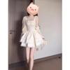 Spring and summer new sweet and super good-looking cardigan jacket fluffy casual dress women's waist and thin dress
