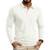 Men's Long Sleeve Turn Down Collar Polos Business Casual Solid Color Pull On Polo Shirts Men Classic Style Tees Tops