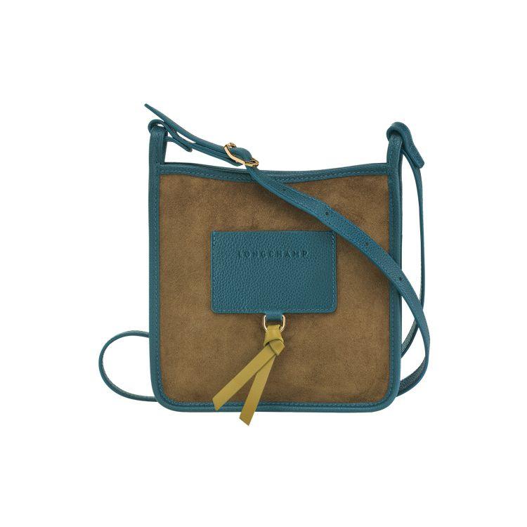 

Longchamp Le Foulonné 20 Zipper Closure Adjustable Shoulder Strap Velvet And Calfskin Small Shoulder Crossbody Bag Women bags Blue Khaki 10138HAT292 Basic Set (Bag+Dust Bag)