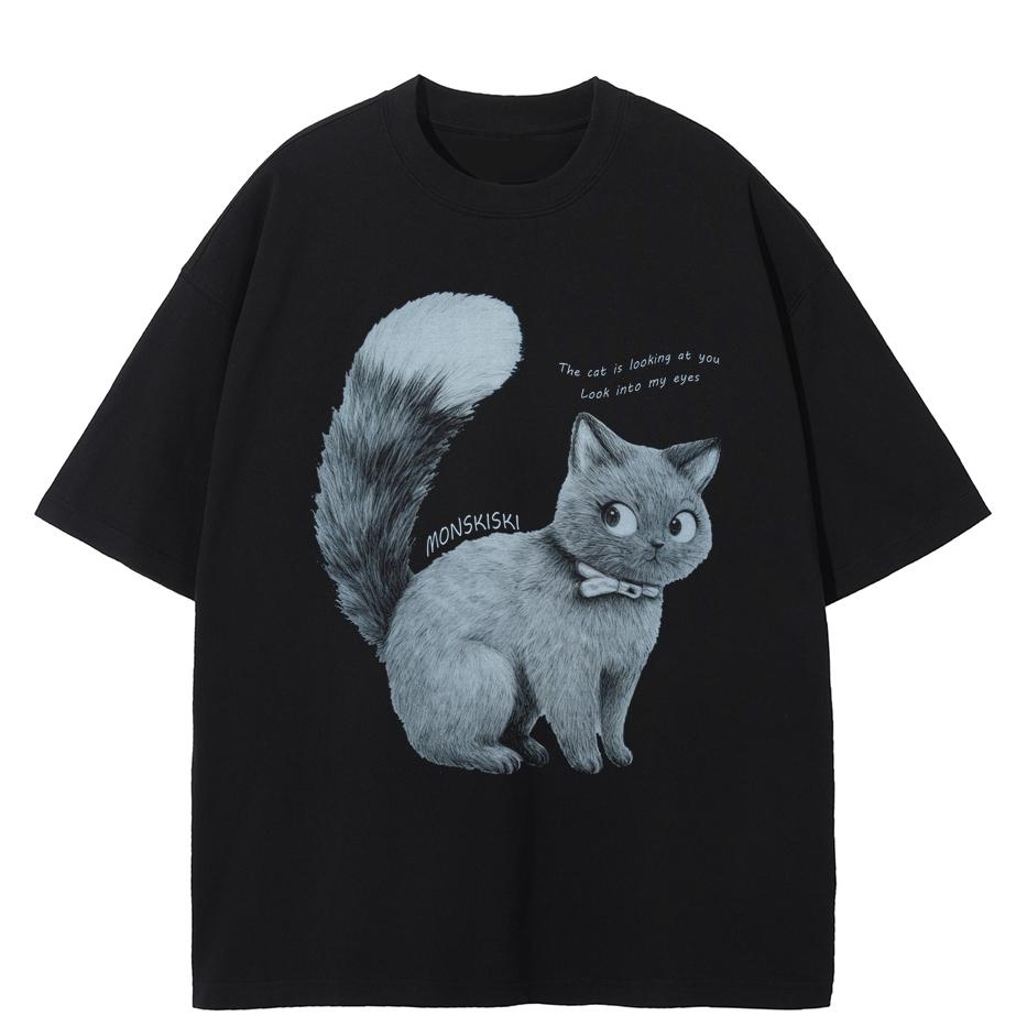 Streetwear Zabawny T-shirt z grafiką Bawełniany T-shirt Unisex Topy Koszulki Letnie Krótkie Rękawy T-shirt