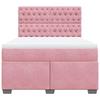 Exclusive House - Slatted Bed Base with Pink Mattress 160x200 Cm Velvet