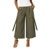 Women High Waist Wide Leg Cargo Pants with Pockets Casual Loose Fit Utility Trousers for Everyday Wear