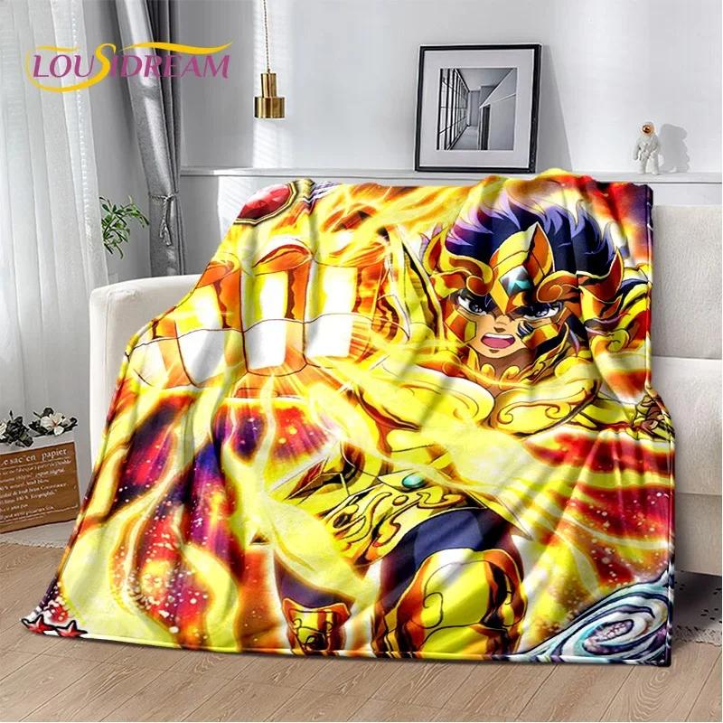 Cartoon Saint Seiya 3D Retro Soft Flannel Blanket for Beds Bedroom Sofa Picnic,Throw Blanket for Cover Outdoor Leisure Nap Gift