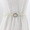 Korean Version of Women's Rhinestone Pearl Waist Chain Fashion Dress Decorative Elastic Waist Belt Women's Sweet Flower Elastic Waist Seal