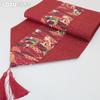 1PC LOZUJOJU Red Chinese Style Festive Retro Cotton and Linen Printed Table Runner for Dining Table Coffee Table Home Decor