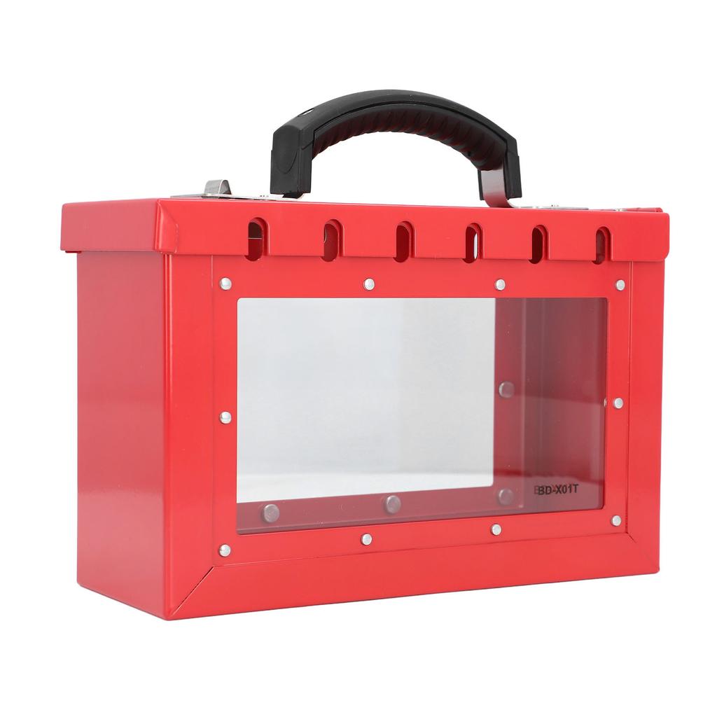 Lockout Tagout Group Lock Box Portable 12 Lock Safety Padlock Clear Acrylic Steel Plate