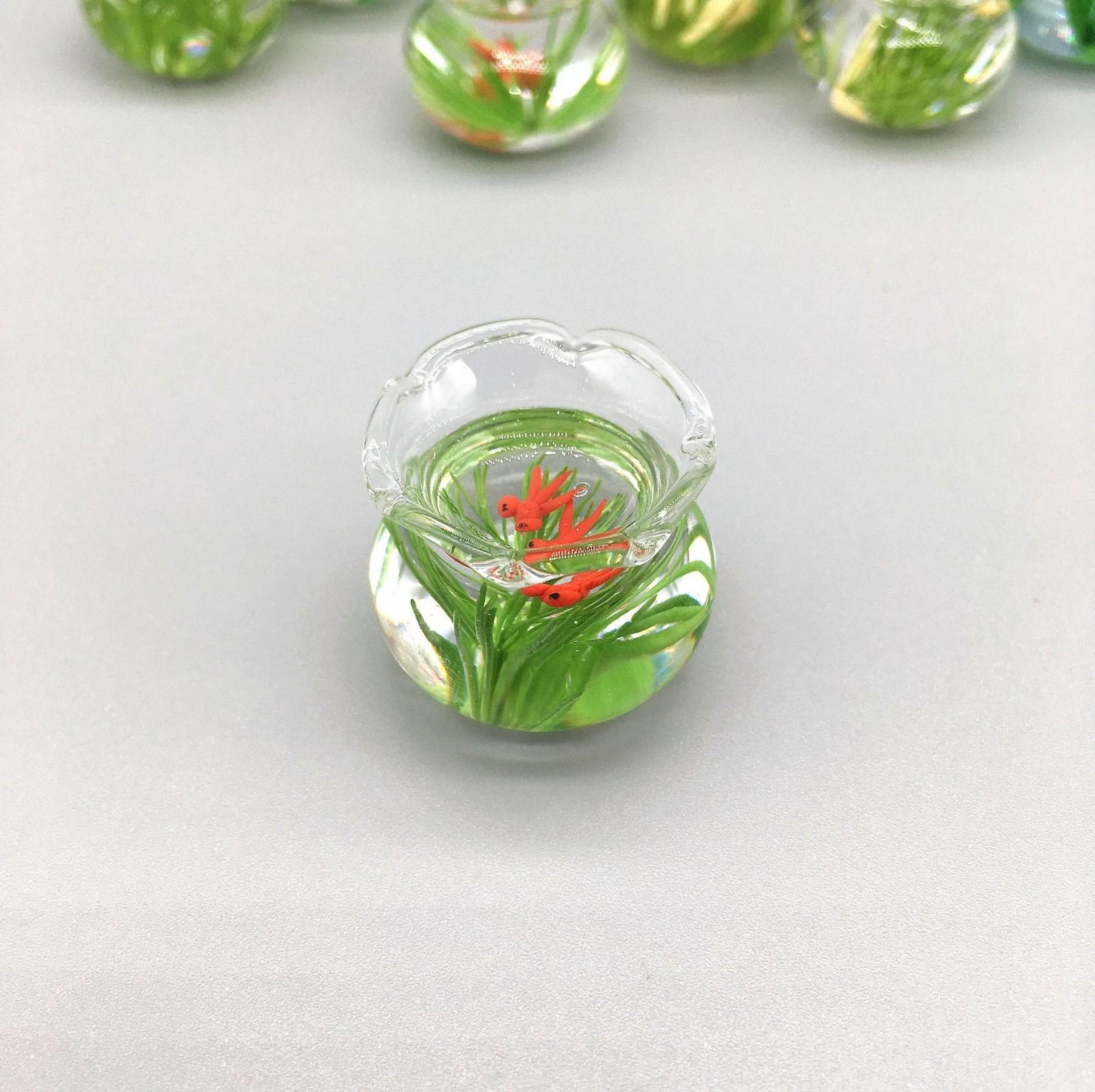 

Миниатюрные игрушки-еда 1:12 кукольных аксессуаров, имитация стеклянного аквариума для золотых рыбок One Size красный