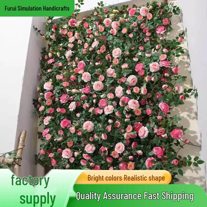 Artificial Rose Vine for Outdoor Decor - Hanging, Shading & Balcony Beautification