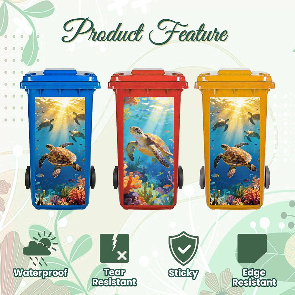 PVC Stickers Self-adhesive Decorative Stickers Decals for Trash Decoration Turtle 820x380mm