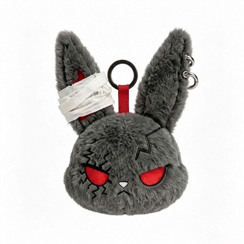 Gothic Plush Bunny Bandage Doll Keychain for Women Dark Bag Charm Fashion Creative Halloween Pendant Gifts Accessories