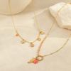 GEMCHIC Women's Ocean Sea Starfish Shell Layered Necklace Gold Plated Stainless Steel Beach Summer Jewelry
