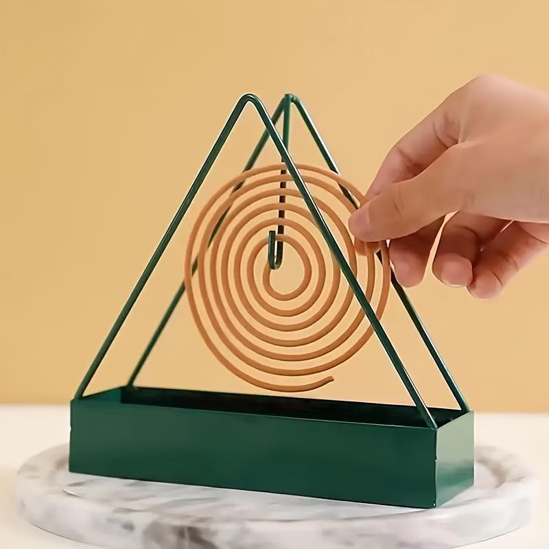 Stylish Elegant Simple Mosquito Coil Frame Triangle Iron Indoor and Outdoor Hanging Vertical Incense Burner Mosquito Tray