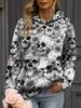 Felpe con Cappuccio Stampa 3D Teschio Floreale Autunnale Donna Moda Casual Harajuku Felpe con Cappuccio Oversize Pullover Tuta Femminile