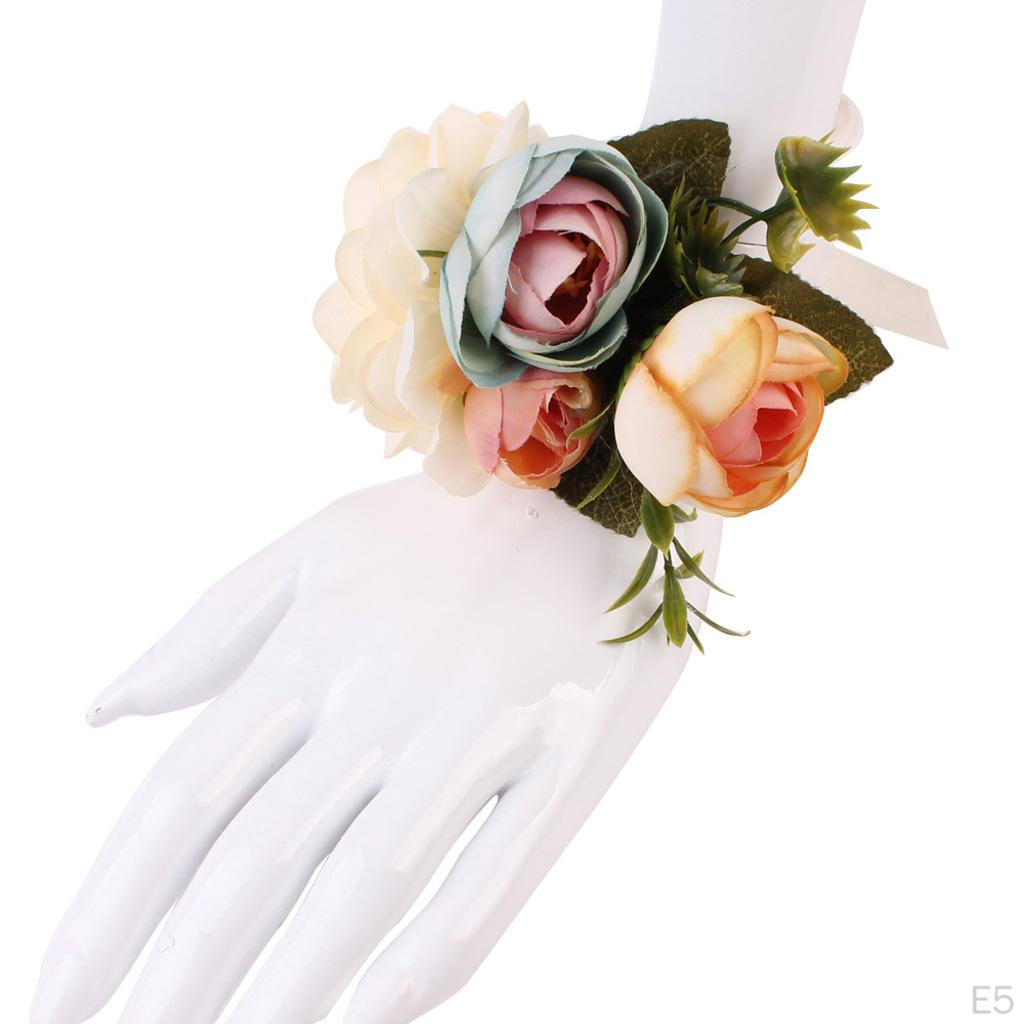 2018 Ribbon Flower Bridal Wrist Wedding Corsage Bracelet Hand