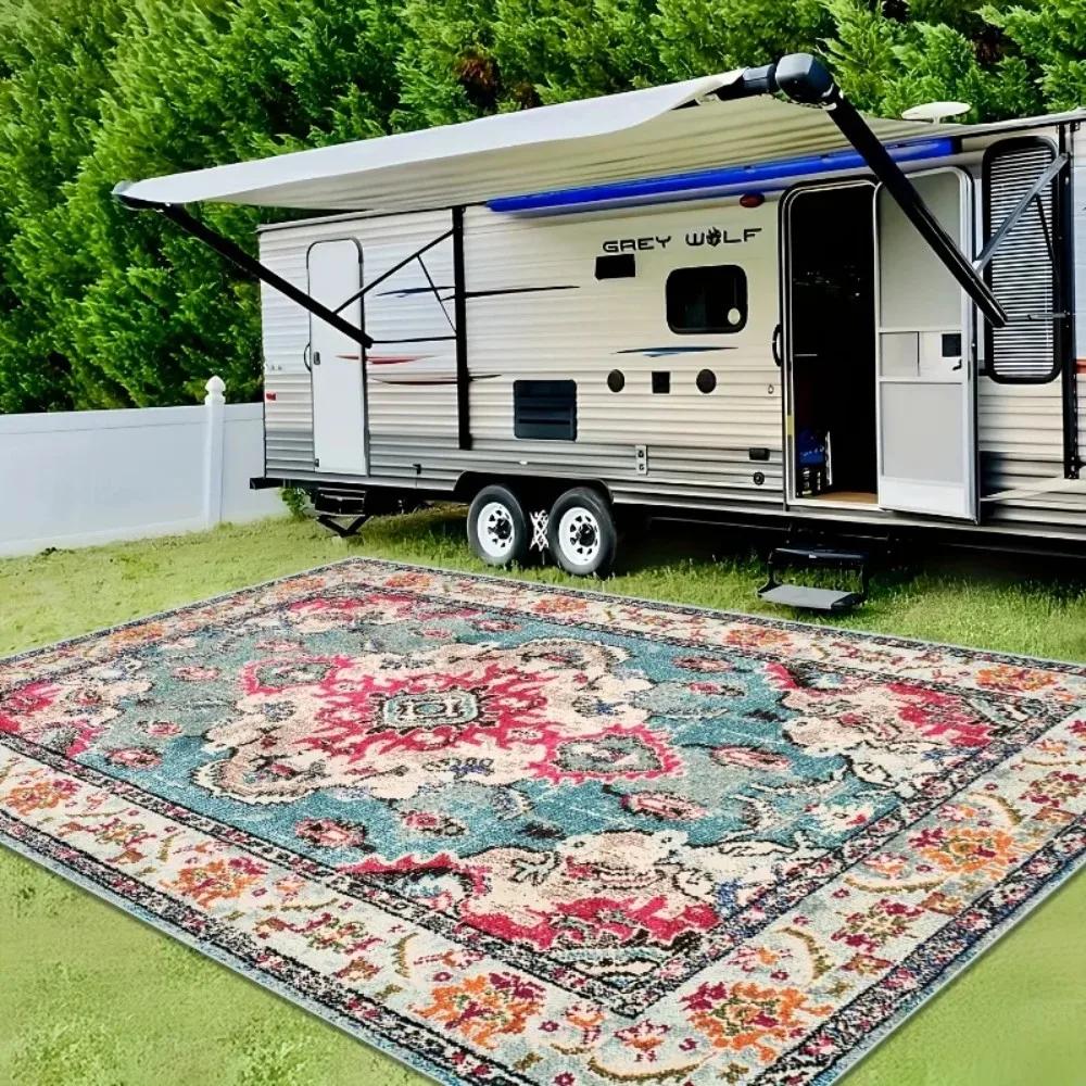 VIKAMA Böhmischer Sommer Außen Teppich Heimdekoration, Balkon, Wohnmobil Camping Bodenmatte, Schimmelresistent, Feuchtigkeitsbeständig Und Schmutzabweisend