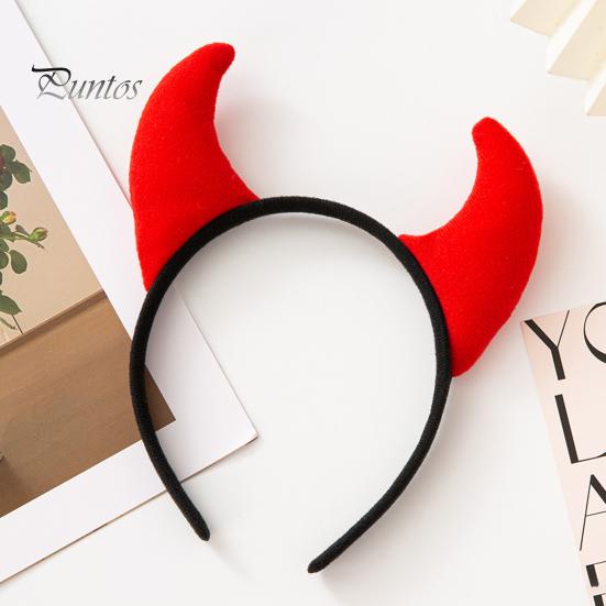 Devil Horn Decor peapael Palus kangast käsitsi valmistatud kerge elastse disainiga juukserõngas Cosplay peod Halloweeni aksessuaarid