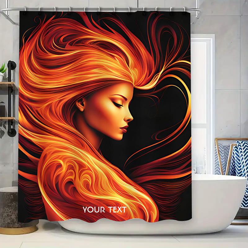 

High-Resolution Printed Shower Curtain Text Option W60H190(CM)-1 Pcs