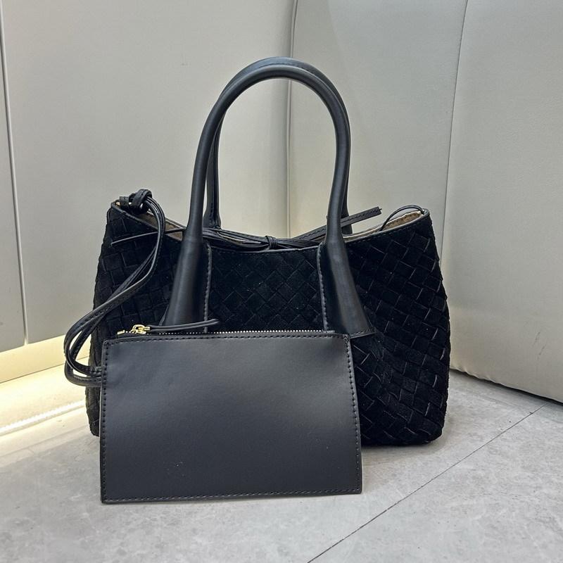 Nowa skórzana zamszowa torba tote ręcznie tkana torba torba pod pachę torba o dużej pojemności damska